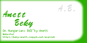 anett beky business card